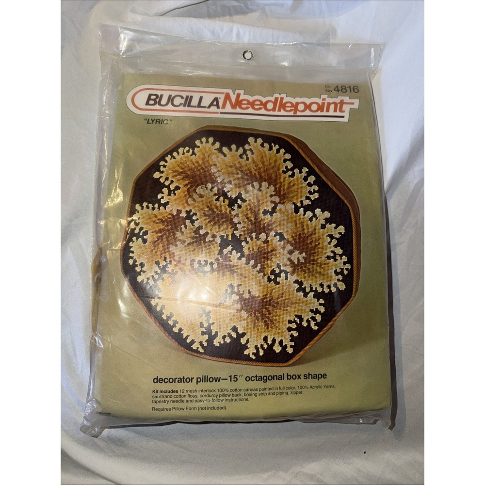 Bucilla Needlepoint Kit "Lyric" Decorator Pillow 15" Octagonal Box Shape Kit‎
